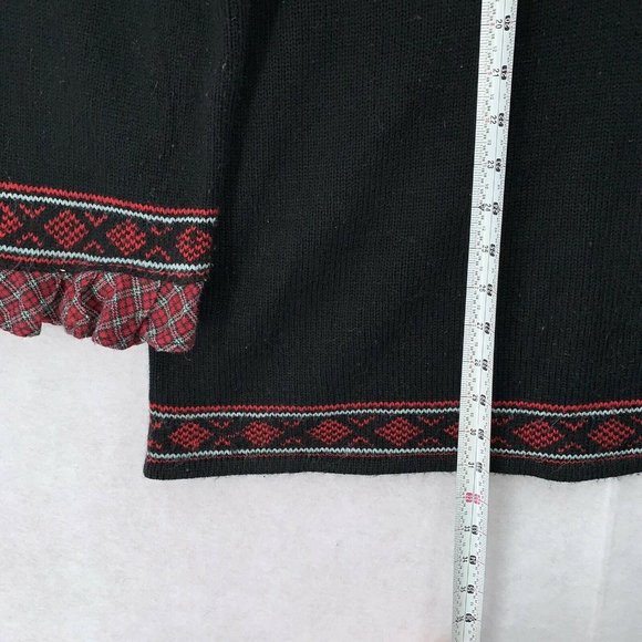 Denim 24/7 Black and Red Patterned Sweater - Picture 7 of 8